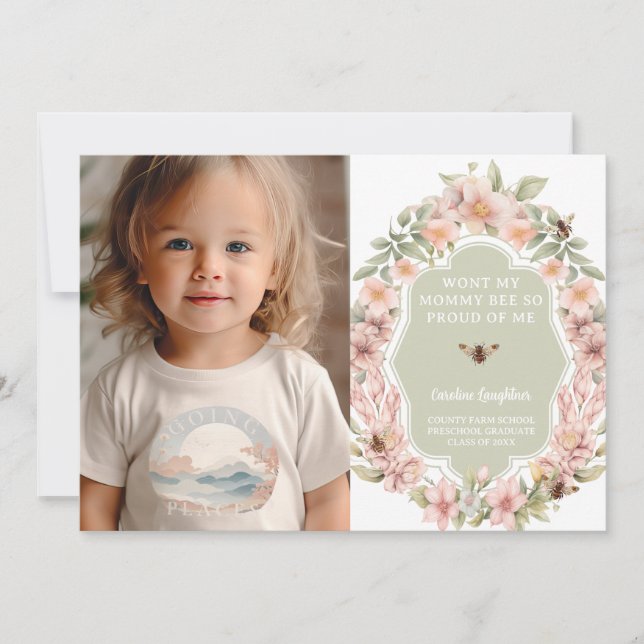 Anúncio de Graduação da Pré-escola Orgânica da mam (Frente)