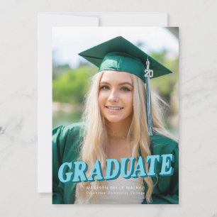 Anúncio de Graduação da Tipografia Retro Teal