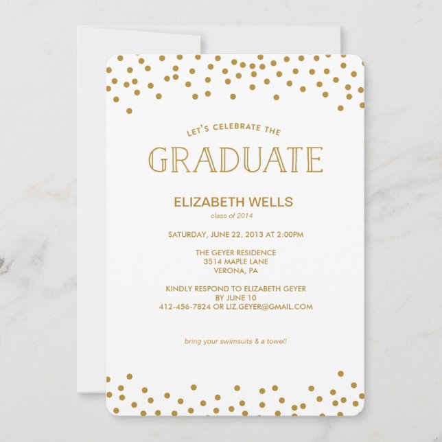 Anúncio de Graduação da Turma de 2014 - CONFETTI (Frente)