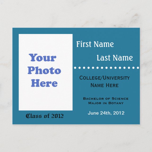 Anúncio de graduação da universidade azul (Frente)