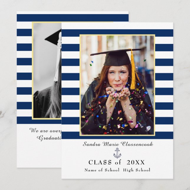 Anúncio de Graduação das faixas azuis do marinho n (Frente/Verso)