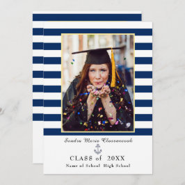 Anúncio de Graduação das faixas azuis do marinho n