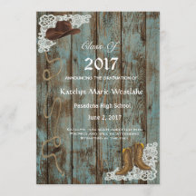 Anúncio de graduação de 20XX, Rustic, Boots & Lace