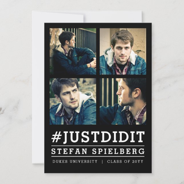 Anúncio de graduação de 4 fotos instalado (Frente)