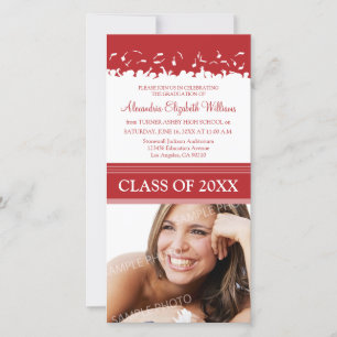 Anúncio de graduação de boné e palhaço (vermelho)