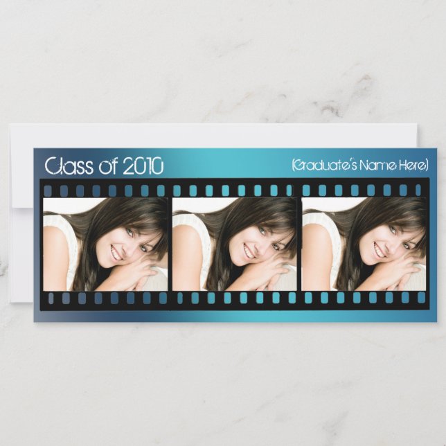 Anúncio de Graduação de Cinema Azul em Qualquer An (Frente)