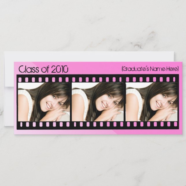 Anúncio de Graduação de Cinema Rosa Quente (Frente)