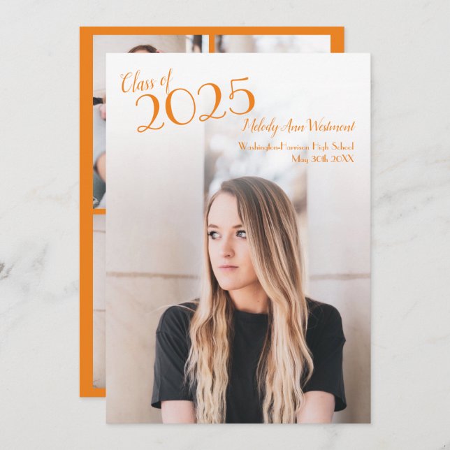 Anúncio de Graduação de Cor da Escola Laranja Bran (Frente/Verso)