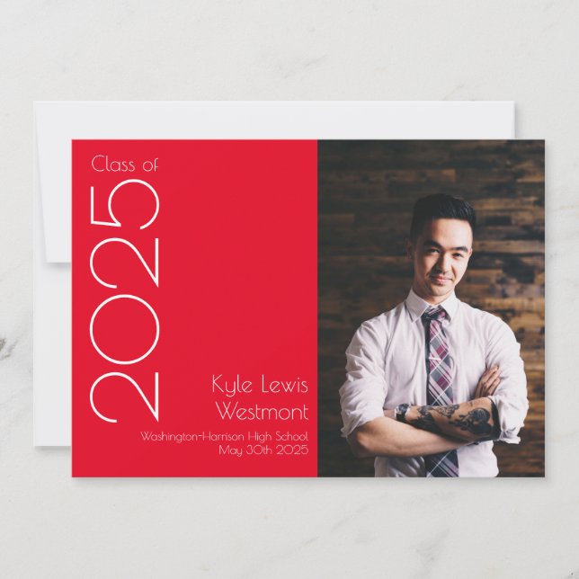 Anúncio de Graduação de Cores da Escola Vermelha B (Frente)