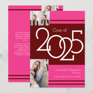 Anúncio de Graduação de Cores Escolares Rosa Ma