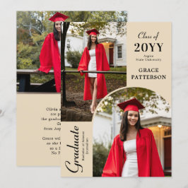 Anúncio de Graduação de Creme Negro de Foto Modern