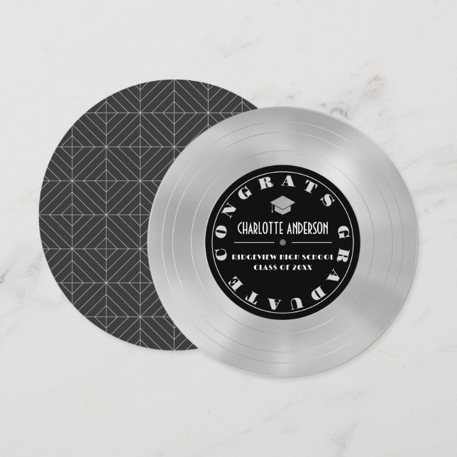 Anúncio de graduação de disco/vinil de platina (Frente/Verso)