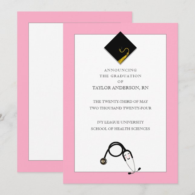 Anúncio de Graduação de Enfermeira Ped (Frente/Verso)