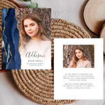 Anúncio de Graduação de Foto Agate Azul de Orçamen