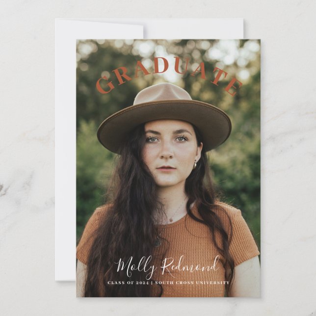 Anúncio de Graduação de Foto Boho (Frente)