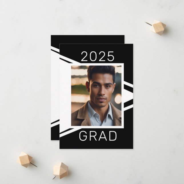 Anúncio de Graduação de Foto Branca Moderna (Frente/Verso In Situ)