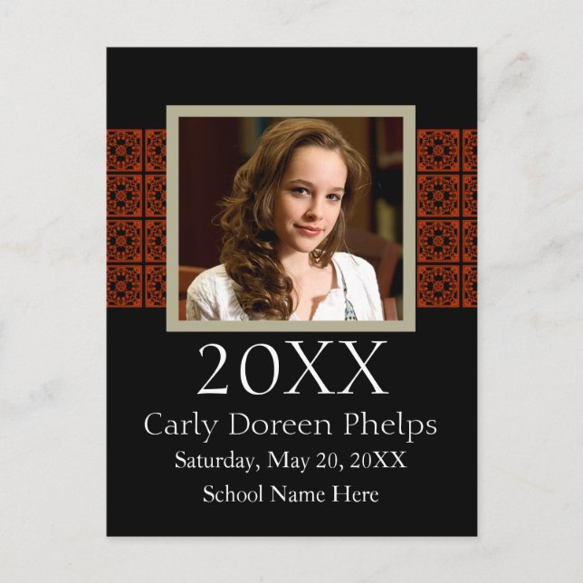 Anúncio de Graduação de Foto Branco Preto (Frente)