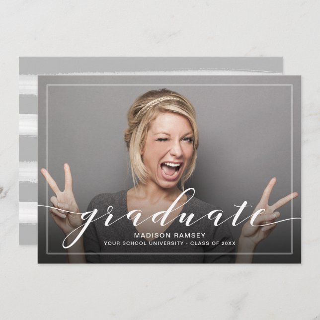 Anúncio de Graduação de Foto com Cabeção de cheio  (Frente/Verso)