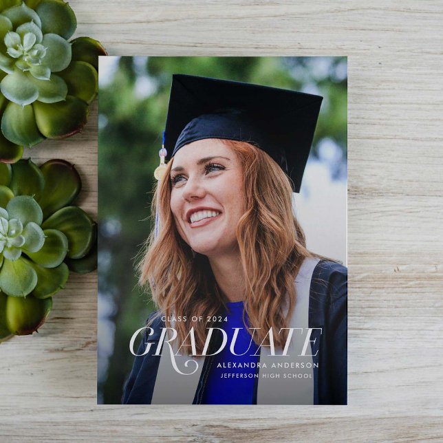 Anúncio de Graduação de Foto com Serifa Elegante (Criador carregado)