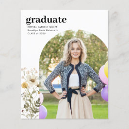 Anúncio de Graduação de Foto de Flor Selvagem de O