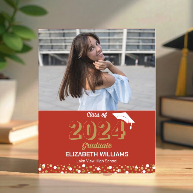 Anúncio de Graduação de Foto de Script Dourado de  (Criador carregado)