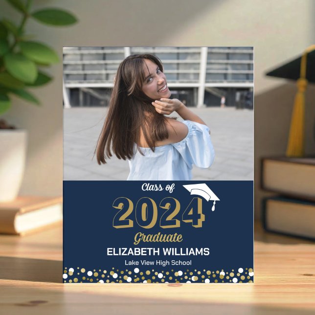 Anúncio de Graduação de Foto de Script Dourado de  (Criador carregado)