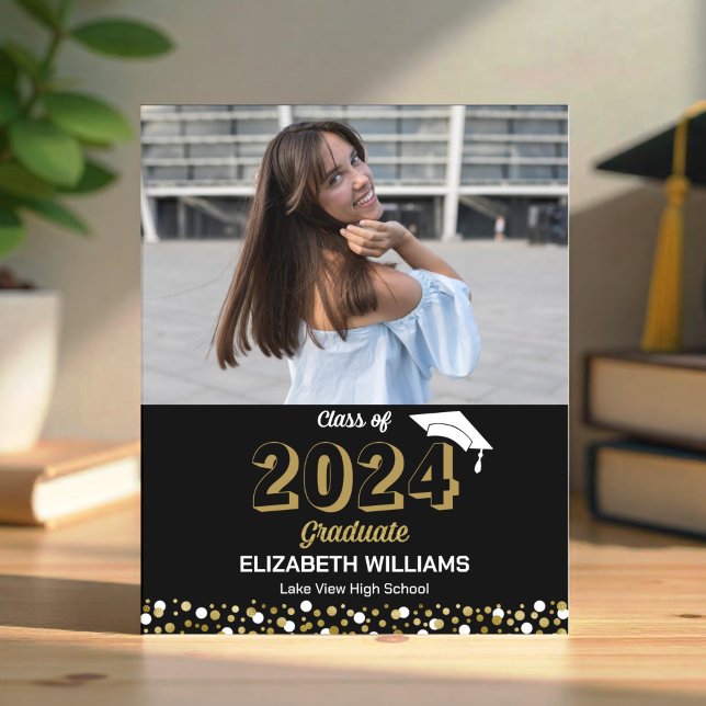 Anúncio de Graduação de Foto de Script Dourado de  (Criador carregado)