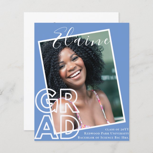 Anúncio de Graduação de FOTO de Sobreposição de FO (Frente/Verso)