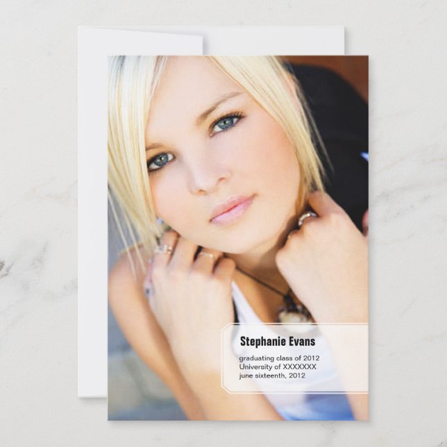 Anúncio de Graduação de Foto do Classic Stub (Frente)