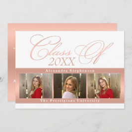 Anúncio de Graduação de Foto do Elegant Rosa Doura