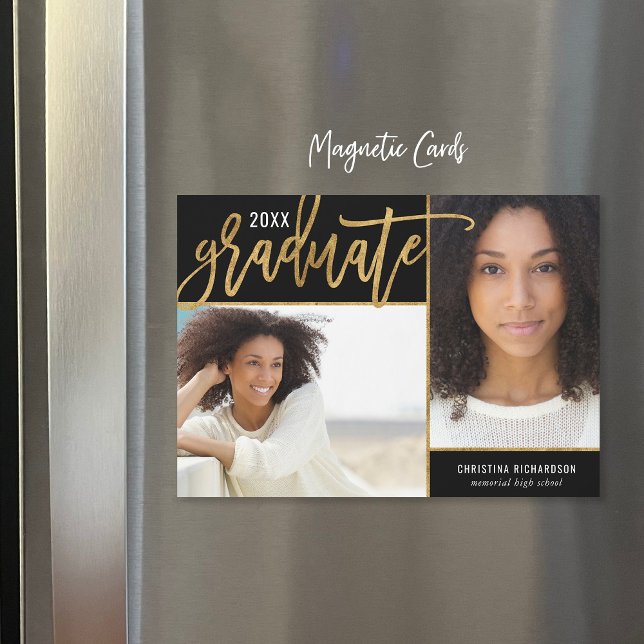 Anúncio de Graduação de Foto do Faux Gold Foil 2 (Criador carregado)