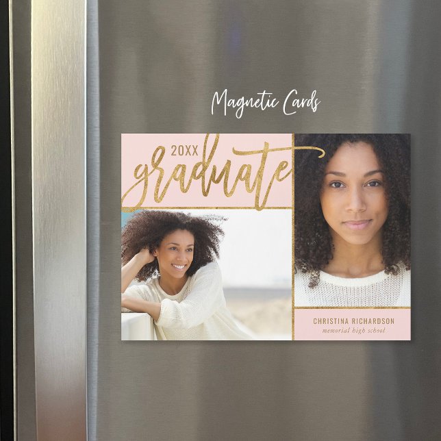 Anúncio de Graduação de Foto do Faux Gold Foil 2 (Criador carregado)