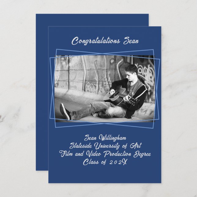 Anúncio de Graduação de Foto do Filho da Linha (Frente/Verso)