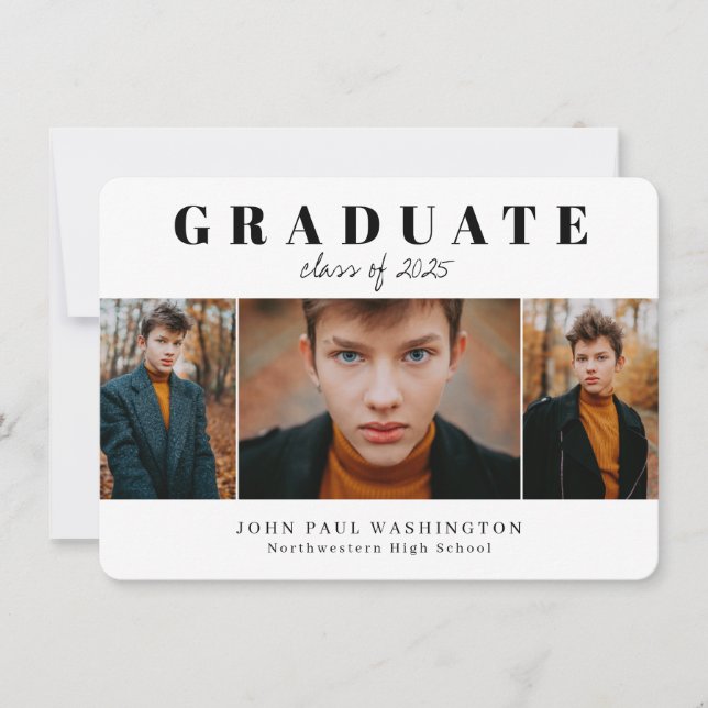 Anúncio de Graduação de Foto do Formando 3 (Frente)