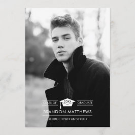 Anúncio de Graduação de Foto do Formando Boné