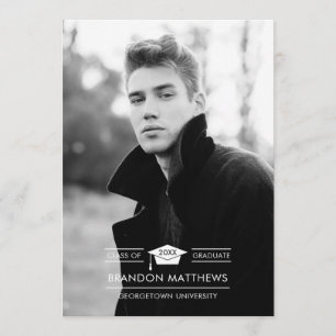 Anúncio de Graduação de Foto do Formando Boné