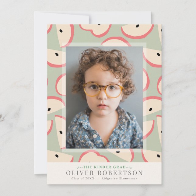 Anúncio de Graduação de Foto do Green Apple Boy (Frente)