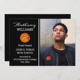 Anúncio de Graduação de Foto do Jogador de Basquet