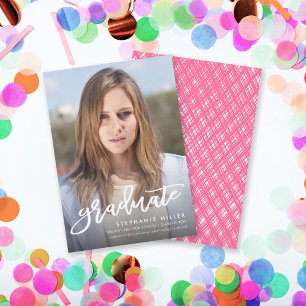 Anúncio de Graduação de Foto do Script de Pincel T