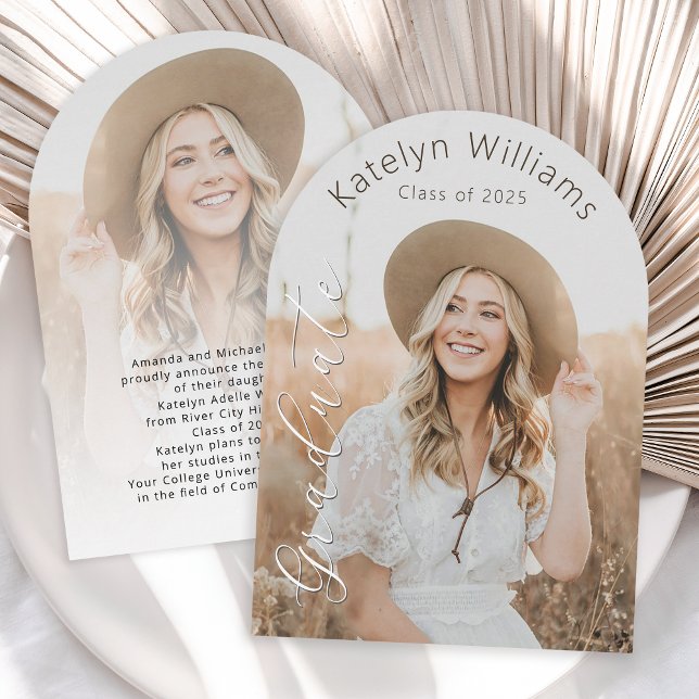 Anúncio de Graduação de Foto do Script Moderno 2 (Available in both printed and instant download digital format.)