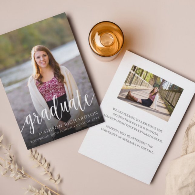 Anúncio de Graduação de Foto do Script Moderno 2 (Criador carregado)