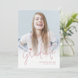 Anúncio de Graduação de Foto do Script Moderno Ros