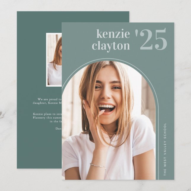 Anúncio de Graduação de Foto em Arch Moderno (Frente/Verso)