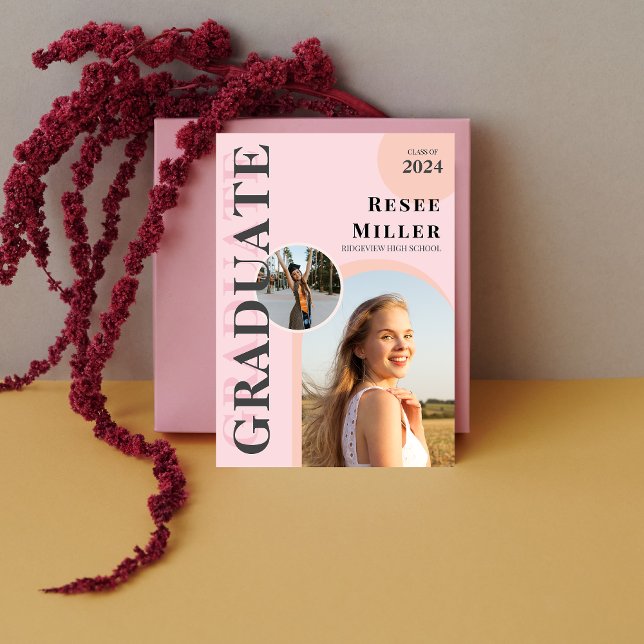 Anúncio de Graduação de Foto em Arch na moda (Stylish Arch Photo Graduation Announcement)