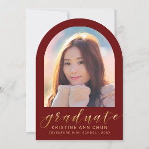Anúncio de Graduação de Foto em Arco Dourado Maroo