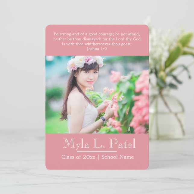 Anúncio de Graduação de Foto em Escritura Cristã/ (Em pé/Frente)