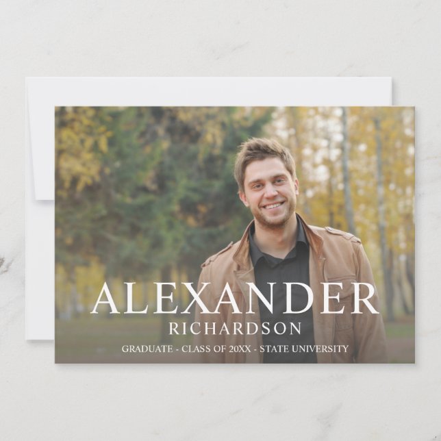 Anúncio de Graduação de Foto em Nome Grande do Mod (Frente)