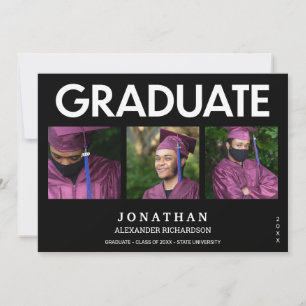 Anúncio de Graduação de Foto em Preto Moderno 4