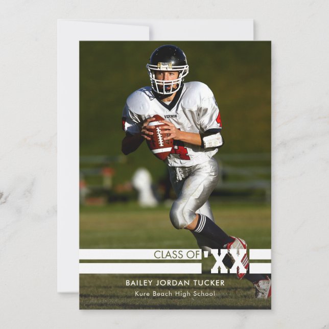 Anúncio de Graduação de Foto Esportivo Preto e Bra (Frente)