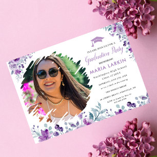 Anúncio de Graduação de Foto Floral Lilac